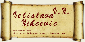 Velislava Nikčević vizit kartica